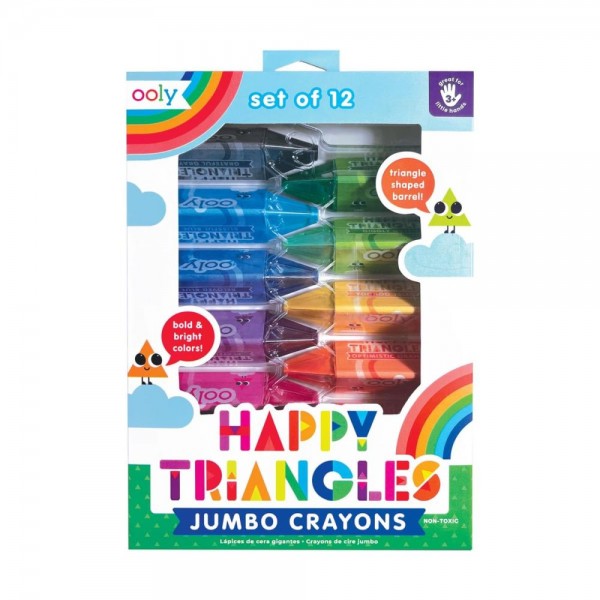 Ooly Crayons – Jumbo Happy Triangles/12 Kids Crayons Age3+