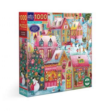 eeBoo 1000 Pc Puzzle – Holiday Village