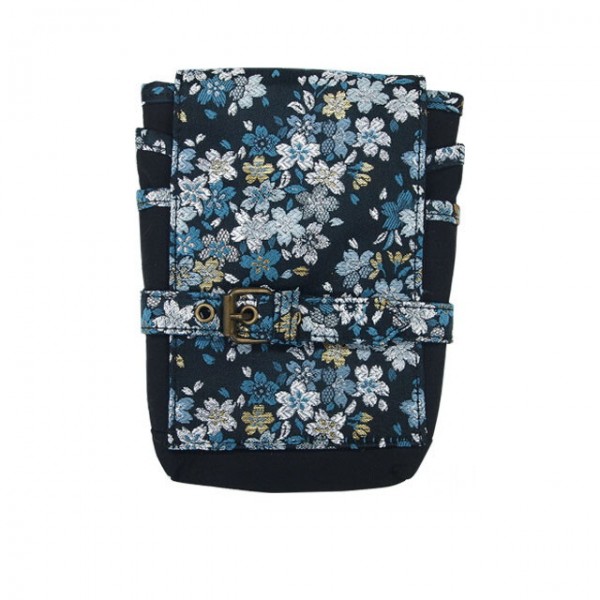 Japanese Brocade Shoulder Bag Sakura Blue