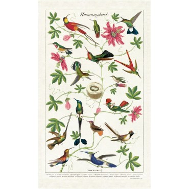 Cavallini Vintage Tea Towel Natural Cotton 48*80cm Hummingbirds