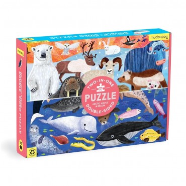 Mudpuppy 100 Pc Double-Sided Puzzle – Arctic Above & Beyond Age 6+ 05557