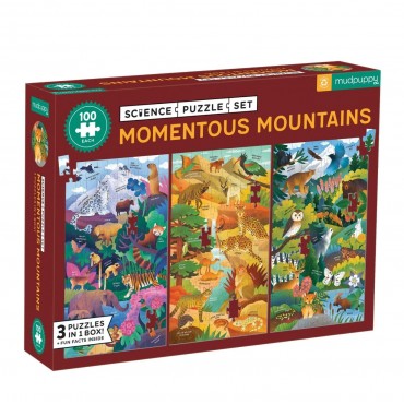 Mudpuppy 100 Pc Puzzle x 3 – Momentous Mountains Age 6+ 04926 Animals