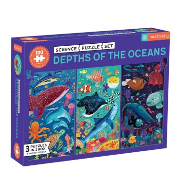 Mudpuppy 100 Pc Puzzle x 3 – Ocean Life Age 6+ 04927 Fish