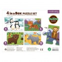 Mudpuppy 4 In A Box Puzzle – Animals Age2+