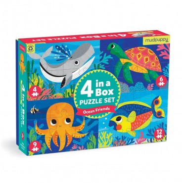 Mudpuppy 4 In A Box Puzzle – Ocean Friends Age 2+