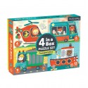 Mudpuppy 4 In A Box Puzzle – Transport Age 2+