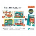 Mudpuppy 4 In A Box Puzzle – Transport Age 2+