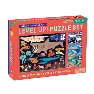 Mudpuppy Level Up 4 Puzzle Set – Oceans Age 3+