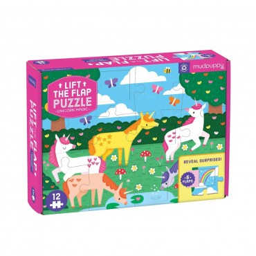 Mudpuppy Lift the Flap 12 pc Puzzle – Unicorn Age 2+