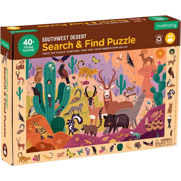Mudpuppy 64 Pc Search & Find Puzzle – Southwest Desert Kids Puzzle Age 4+