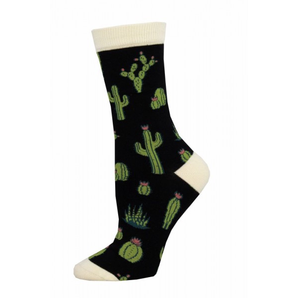 Socksmith Ladies Socks Bamboo – King Cactus Black AU Size 5-10.5 WBN1911