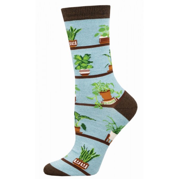 Socksmith Ladies Socks Bamboo – Houseplants Blue AU Size 5-10.5 WBN2996