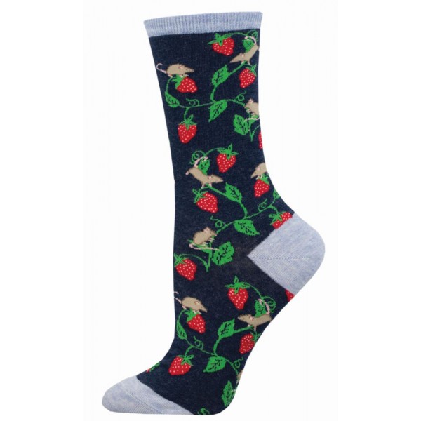 Socksmith Ladies Socks – Berry Mice AU Size 5-10.5 Strawberry and Mouse WNC2952