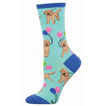 Socksmith Ladies Socks – Doodle Party Puppy Blue AU Size 5-10.5 Dog WNC2976