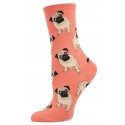 Socksmith Ladies Socks – Pugs Peach Puppy Orange AU Size 5-10.5 Dog WNC338