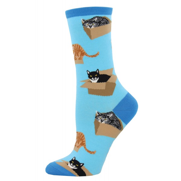 Socksmith Ladies Socks – Cat in A Box Azure Blue AU Size 5-10.5 WNC765