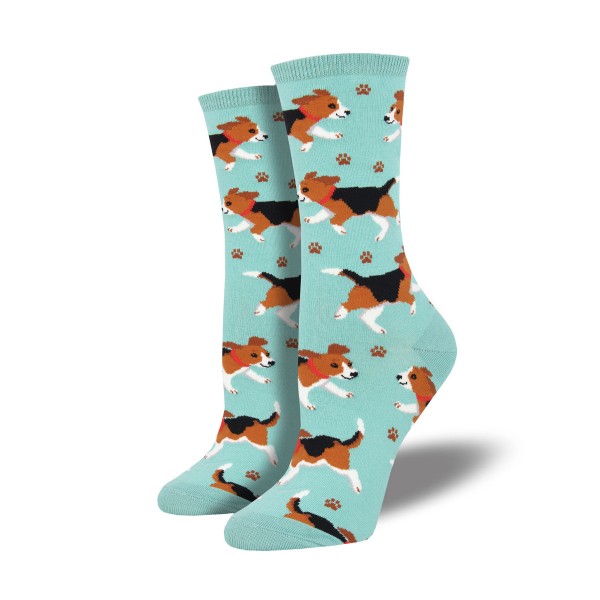 Socksmith Ladies Socks – Puppy Prints Sky Blue AU Size 5-10.5 Cute Dogs WNC1769