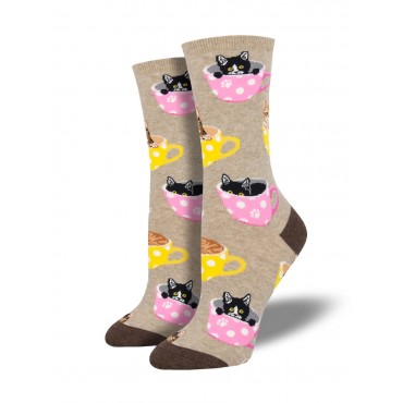 Socksmith Ladies Socks – Cat-Feinated Heather AU Size 5-10.5 WNC1771