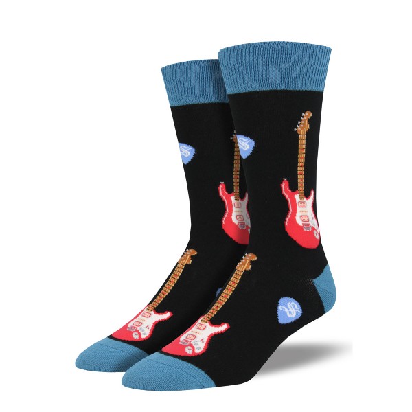 Socksmith Mens Socks – Electric Guitars Black AU Size 7-12.5 MNC1692