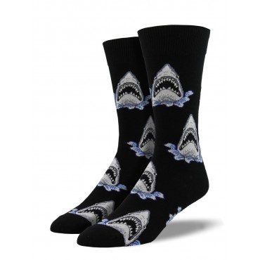 Socksmith Mens Socks – Shark Attack Black AU Size 7-12.5 MNC361