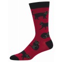 Socksmith Mens Socks Bamboo – Black Cat – Red AU Size 7-12.5 MBN1922