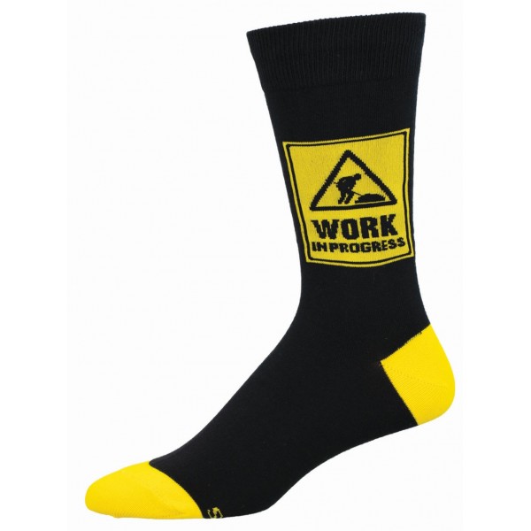 Socksmith Mens Socks – Work in Progress Black AU Size 7-12.5 MNC2944