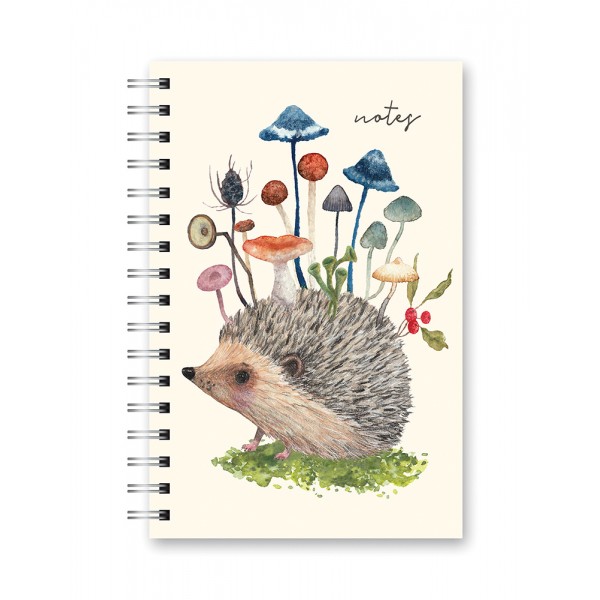 Studio Oh Spiral Notebook – Hedgehogs & Mushrooms