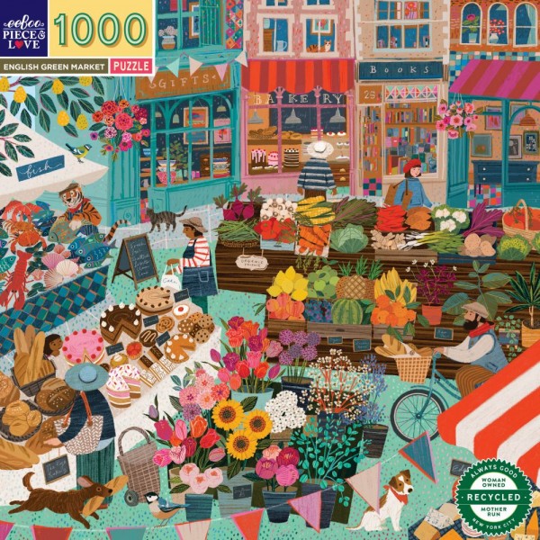 eeBoo 1000 Pc Puzzle – England Green Market