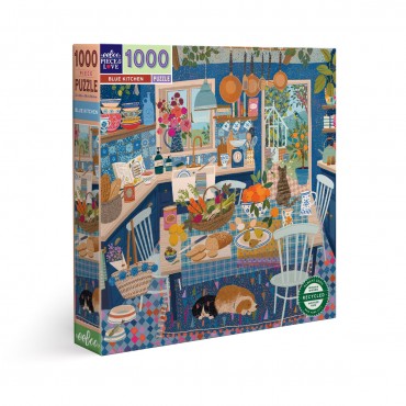 eeBoo 1000Pc Puzzle – Blue Kitchen