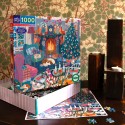 eeBoo 1000 Pc Puzzle – English Cottage Christmas