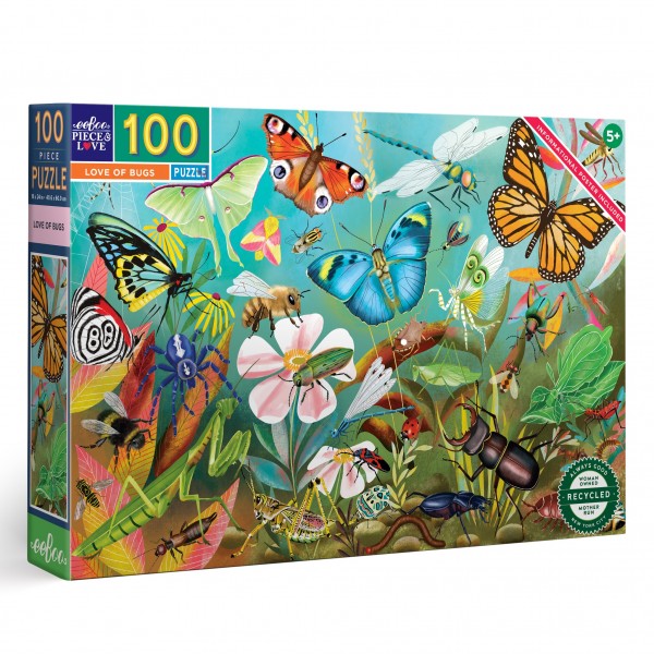 eeBoo 100 Pc Puzzle – Love of Bugs Kids Toy Family Puzzle Age 5+