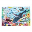 eeBoo 100 Pc Puzzle – Love of Sharks Kids Toy Family Puzzle Age 5+