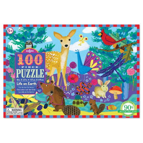eeBoo 100 Pc Puzzle – Life on Earth Kids Toy Family Puzzle Age 5+