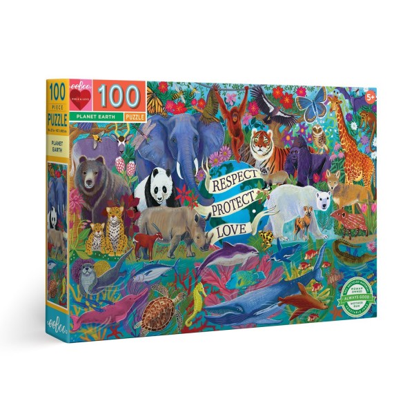 eeBoo 100 Pc Puzzle – Planet Earth Kids Toy Family Puzzle Age 5+