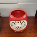 Japanese Lovely Cat Porcelain Coffee Mug Ceramic Cup Red