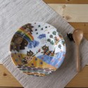 Japanese Loco & Coco Cats And Rainbow Plate Salad Bowl Ceramic Plate