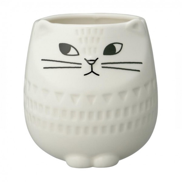 Japanese Sitting Cat Pottery Coffee Mug Ceramic Cup 05634