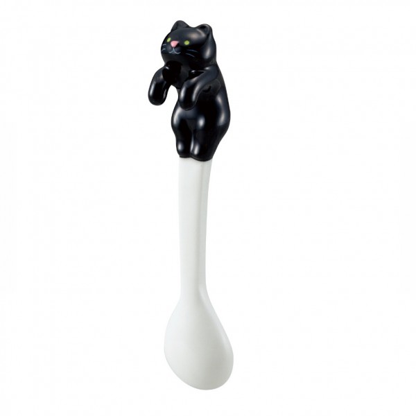 Japanese Cute Ceramic Spoon — Black Cat 01164