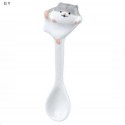 Japanese Cute Ceramic Spoon — Runaway Hamster Grey 04227