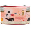 Japanese Ecoute Walking Cats Makeup Bag Ziper Bag Pink