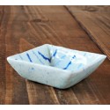 Japanese Mino Ware Square Mini Dish Porcelain Plate Ceramic Plate Blue