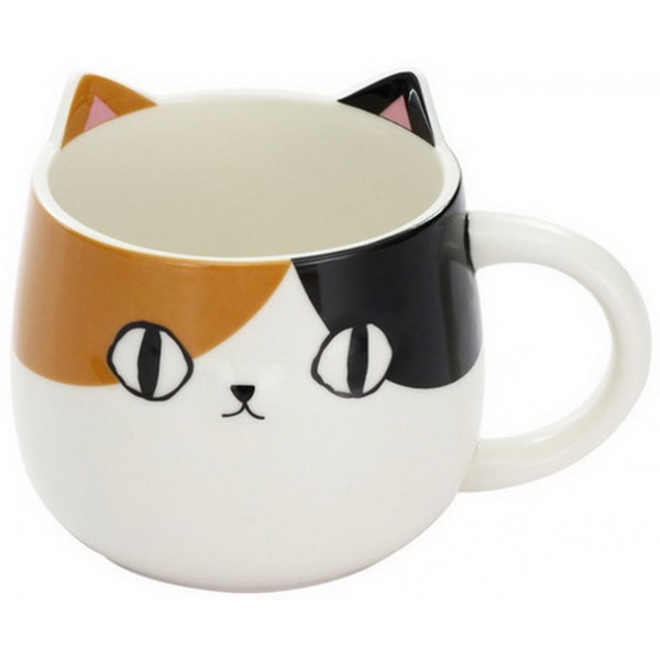 Japanese Neko Sankyodai Porcelain Cat Face Mug Ceramic Cup Coffee Mug Mike