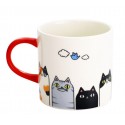 Japanese Neko Sankyodai Porcelain Cat Mug Ceramic Cup Coffee Mug