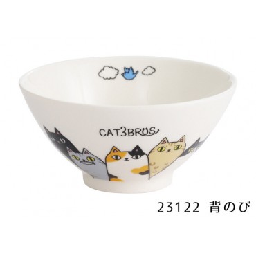 Japanese Neko Sankyodai Porcelain Cat Pattern Bowl Ceramic Small Bowl