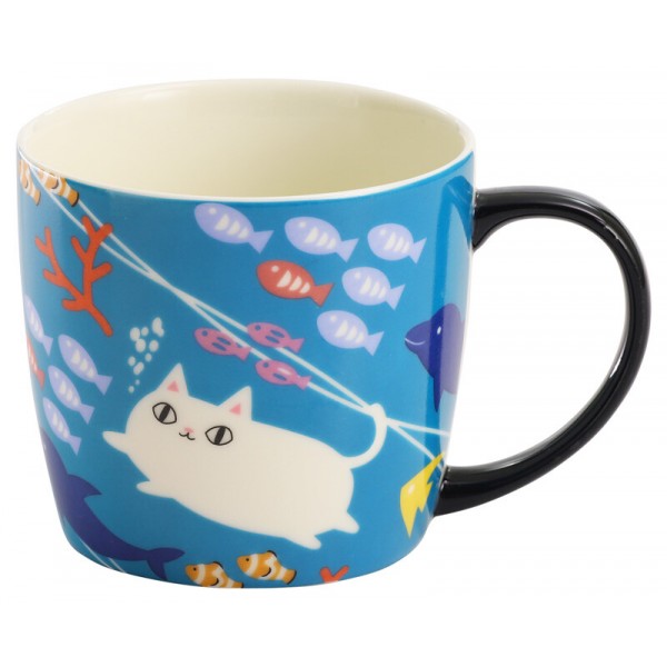 Japanese Neko Sankyodai Porcelain Cat Mug Ceramic Cup Coffee Mug 05624