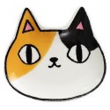Japanese Neko Sankyodai Cat Face Small Plate Mini Dish Ceramic Plate E 04620