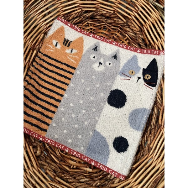 Japanese Cute Cats Pattern Cotton Hand Towel 25*25cm 03876