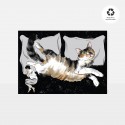 Chlo Studio Greeting Card Cat Pattern Card Bed Time