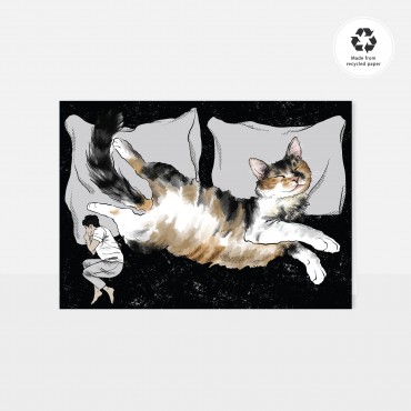 Chlo Studio Greeting Card Cat Pattern Card Bed Time