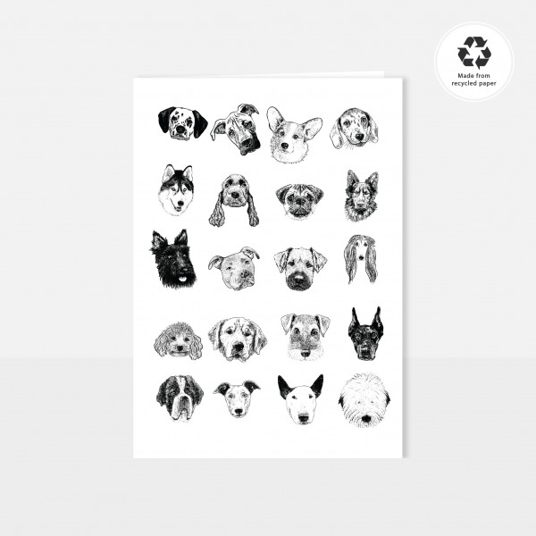 Chlo Studio Greeting Card Dog Pattern Card Dog Heads